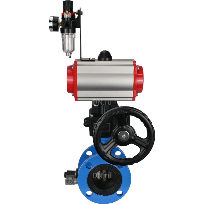 Затвор дисковый поворотный WBV1313E-2W-F-H Ду50 Ру16 фланцевый, корпус - чугун GGG40, диск - чугун GGG40, EPDM, с пневмоприводом PA-DA-105, пневмораспределителем 4V320-10 AC220V, ручным дублером MON1-250-T26-ISO и БПВ AFC2000 в Омске
