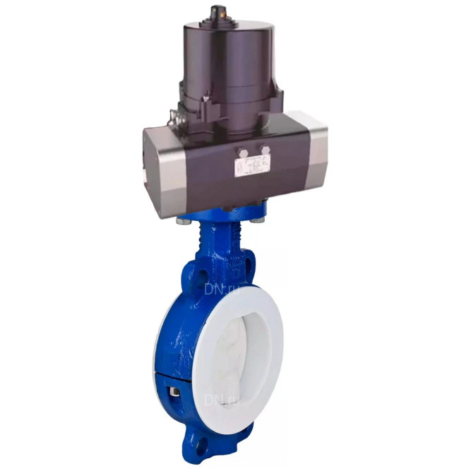 Затвор дисковый поворотный WBV3434Pf-2W-Fb-R Ду200 Ру16 корпус - углеродистая сталь WCB, диск - углеродистая сталь WCB, футерованный PTFE, уплотнение - PTFE, с электроприводом четвертьоборотным QTSA-N-020EM-O0-220VAC с пружинным возвратом в Омске
