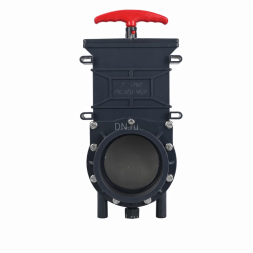 Задвижка шиберная GVKR4344TPV-2W-G-Hт Ду50 Ру1.6 клеевая, с выдвижным штоком, материал корпуса - ПВХ (PVC), шибер - пластик ABS, уплотнение - TPV (ТПВ), с ручкой