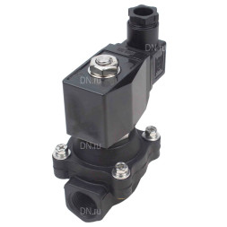 Клапан электромагнитный VS541-NT-NC-220VAC 1 1/4″ Ду32 Ру6, соленоидный двухходовой, резьбовой, корпус - полиамид PA66, уплотнение - NBR, нормально-закрытый, прямого действия, катушка - 220В AC