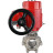 Кран шаровой BV3232P(3pc)-FP-SW-ISO-H Ду65 Ру63 полнопроходной, корпус - нержавеющая сталь SS316, под приварку, с электроприводом взрывозащищенным QT-EX-010M-O2-380VAC-У1 с моментной муфтой и штурвалом в Омске
