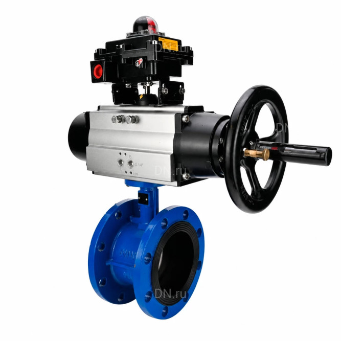 Затвор дисковый поворотный WBV1331E-2W-F-H Ду50 Ру16 фланцевый, корпус - чугун GGG40, диск - нержавеющая сталь 304, уплотнение - EPDM, с пневмоприводом PA-DA-105-1 и БКВ APL-410N EX в Омске