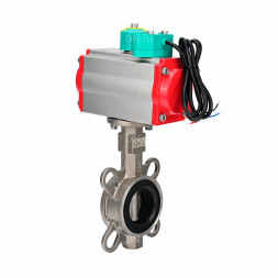 Затвор дисковый поворотный WBV3232V-2W-Fb-H Ду65 Ру16, корпус - нержавеющая сталь 316L, диск - нержавеющая сталь 316L, уплотнение - VITON, с пневмоприводом PA-SA-105 и магнитным переключателем ALS200D