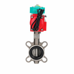 Затвор дисковый поворотный WBV3232V-2W-Fb-H Ду65 Ру16, корпус - нержавеющая сталь 316L, диск - нержавеющая сталь 316L, уплотнение - VITON, с пневмоприводом PA-SA-105 и магнитным переключателем ALS200D
