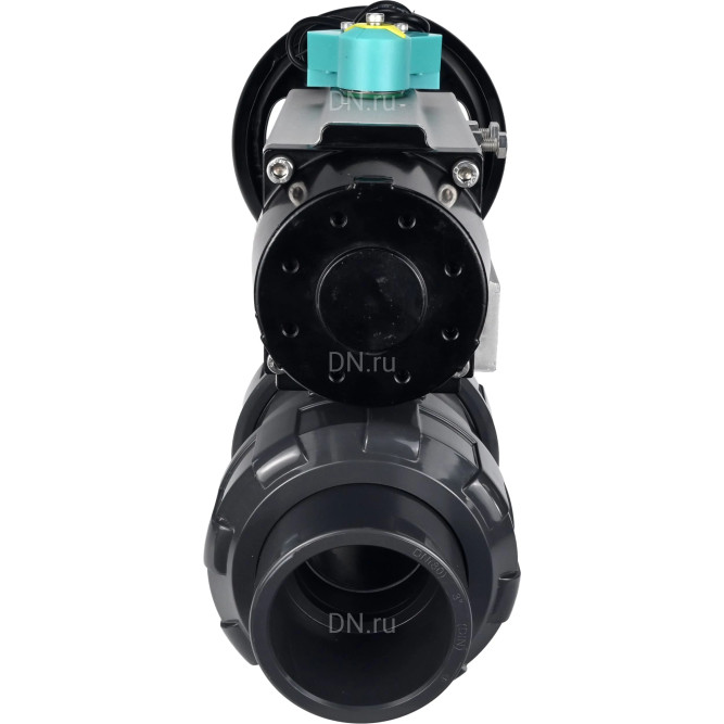 Кран шаровой BV4242E-FP-GRM-ISO Дн25 Ру10 полнопроходной, корпус - НПВХ, шар - НПВХ, уплотнение - EPDM, с пневмоприводом PA-DA-105-1 и магнитным переключателем ALS200D в Омске