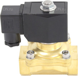 Клапан электромагнитный VS200-VT-NC-220VAC 3/4″ Ду20 Ру10, соленоидный двухходовой, корпус - латунь, уплотнение - Viton, резьбовой, нормально-закрытый, прямого действия, катушка - 220В