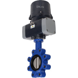 Затвор дисковый поворотный WBV1631N-2W-Fb-H Ду50 Ру16 LUG межфланцевый, корпус - чугун QT450, диск - нержавеющая сталь AISI 304, уплотнение - NBR, с электроприводом четвертьоборотным QTSA-N-003EM-O0-220VAC с пружинным возвратом