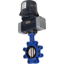 Затвор дисковый поворотный WBV1631N-2W-Fb-H Ду50 Ру16 LUG межфланцевый, корпус - чугун QT450, диск - нержавеющая сталь AISI 304, уплотнение - NBR, с электроприводом четвертьоборотным QTSA-N-003EM-O0-220VAC с пружинным возвратом