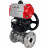 Кран шаровой BV3131P(3pc)-FP-F-ISO-H Ду65 Ру25 трехсоставной из нержавеющей стали SS304, фланцевый, уплотнение - PTFE, полнопроходной с пневмоприводом PA-DA-105 и ручным дублером MON3-700-T38-ISO в Омске