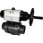 Кран шаровой BV4242E-FP-GRM-ISO Дн15 Ру10 полнопроходной, корпус - НПВХ, шар - НПВХ, уплотнение - EPDM, с пневмоприводом PA-DA-105-1 двойного действия со штурвалом в Омске