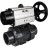 Кран шаровой BV4242E-FP-GRM-ISO Дн15 Ру10 полнопроходной, корпус - НПВХ, шар - НПВХ, уплотнение - EPDM, с пневмоприводом PA-DA-105-1 двойного действия со штурвалом в Омске