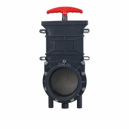 Задвижка шиберная GVKR4331TPV-2W-G-Hт Ду80 Ру1.6 клеевая, с выдвижным штоком, материал корпуса - ПВХ (PVC), шибер - нержавеющая сталь 304, уплотнение - TPV (ТПВ), с ручкой