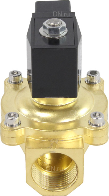 Клапан электромагнитный VS200-VT-NC-220VAC 1″ Ду25 Ру10, соленоидный двухходовой, корпус - латунь, уплотнение - Viton, резьбовой, нормально-закрытый, прямого действия, катушка - 220В в Омске