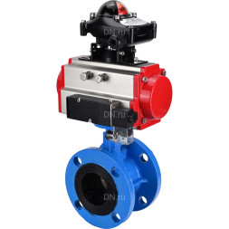 Затвор дисковый поворотный WBV1313E-2W-F-H Ду65 Ру16 фланцевый, корпус - чугун GGG40, диск - чугун GGG40, уплотнение - EPDM, с пневмоприводом PA-DA-105, пневмораспределителем 4M310-08 AC220V и БКВ APL-210N