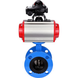 Затвор дисковый поворотный WBV1313E-2W-F-H Ду65 Ру16 фланцевый, корпус - чугун GGG40, диск - чугун GGG40, уплотнение - EPDM, с пневмоприводом PA-DA-105, пневмораспределителем 4M310-08 AC220V и БКВ APL-210N