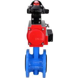 Затвор дисковый поворотный WBV1313E-2W-F-H Ду65 Ру16 фланцевый, корпус - чугун GGG40, диск - чугун GGG40, уплотнение - EPDM, с пневмоприводом PA-DA-105, пневмораспределителем 4M310-08 AC220V и БКВ APL-210N