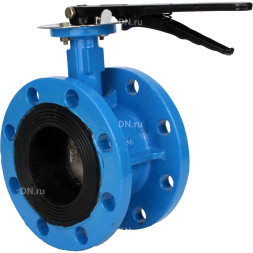 Затвор дисковый поворотный WBV1331E-2W-F-H Ду125 Ру16 фланцевый, корпус - чугун GGG40, диск - нержавеющая сталь 304, уплотнение - EPDM, с рукояткой, с ISO-фланцем F07, квадрат штока 14х14