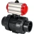 Кран шаровой BV4242E-FP-GRM-ISO Дн32 Ру10 полнопроходной, корпус - НПВХ, шар - НПВХ, уплотнение - EPDM, с пневмоприводом PA-DA-052 двойного действия в Омске