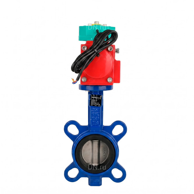 Затвор дисковый поворотный WBV1132N-2W-Fb-H Ду40 Ру16 корпус - чугун GG25, диск - нержавеющая сталь 316L, уплотнение - NBR, с пневмоприводом PA-SA-083 и магнитным переключателем ALS200D в Омске