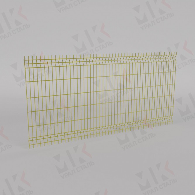 3Д забор желтый (RAL 1021) 2500х2500х5 Light в Омске