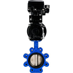 Затвор дисковый поворотный WBV1616N-2W-Fb-H Ду125 Ру16 LUG корпус - чугун QT450, диск - чугун QT450, уплотнение - NBR, с пневмоприводом PA-DA-105-1 и позиционером YT-1000RSN с обратной связью