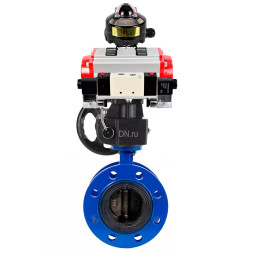 Затвор дисковый поворотный WBV1331E-2W-F-H Ду200 Ру16 фланцевый, корпус - чугун GGG40, диск - нержавеющая сталь 304, EPDM, с пневмоприводом PA-DA-140, пневмораспределителем 4V320-10 AC220V, БКВ APL-510N EX и ручным дублером MON4-1200-T54-ISO