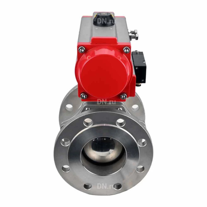 Кран шаровой BV3232P(2pc)-FP-F-ISO-H Ду65 Ру16, корпус - сталь 316, уплотнение - PTFE, полнопроходной фланцевый с пневмоприводом PA-SA-105 с возвратными пружинами и пневмораспределителем 4M310-08 DC24V в Омске