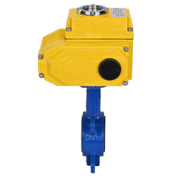 Затвор дисковый поворотный WBV3432E-2W-Fb-H Ду300 Ру16, корпус - углеродистая сталь WCB, диск - нержавеющая сталь 316L, уплотнение - EPDM, с электроприводом QT-N-060EM-O1-24VDC-У1 24В