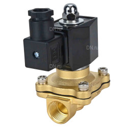 Клапан электромагнитный VS300-ET-NO-220VAC 1/8″ Ду6 Ру10, соленоидный двухходовой, корпус - латунь, уплотнение - EPDM, резьбовой, нормально-открытый, прямого действия, катушка - 220В