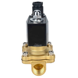 Клапан электромагнитный VS300-ET-NO-220VAC 1/8″ Ду6 Ру10, соленоидный двухходовой, корпус - латунь, уплотнение - EPDM, резьбовой, нормально-открытый, прямого действия, катушка - 220В