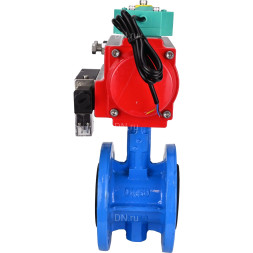 Затвор дисковый поворотный WBV1313E-2W-F-H Ду65 Ру16 фланцевый, корпус - чугун GGG40, диск - чугун GGG40, уплотнение - EPDM, с пневмоприводом PA-DA-105, пневмораспределителем 4M310-08 DC24V и магнитным переключателем ALS200D