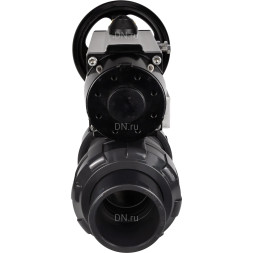 Кран шаровой BV4242E-FP-GRM-ISO Дн40 Ру10 полнопроходной, корпус - НПВХ, шар - НПВХ, уплотнение - EPDM, с пневмоприводом PA-DA-105-1 двойного действия со штурвалом