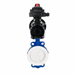 Затвор дисковый поворотный WBV3434Pf-2W-Fb-R Ду150 Ру16, корпус - углеродистая сталь WCB, диск - углеродистая сталь WCB, футерованный PTFE, уплотнение - PTFE, с пневмоприводом PA-DA-105-1 и БКВ APL-410N EX