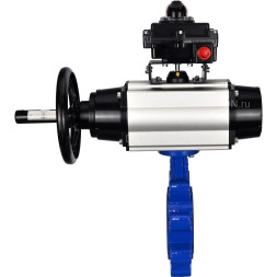 Затвор дисковый поворотный WBV1631N-2W-Fb-H Ду125 Ру16 LUG корпус - чугун QT450, диск - нержавеющая сталь 304, уплотнение - NBR, с пневмоприводом PA-DA-105-1, пневмораспределителем 4M310-08 AC220V и БКВ APL-410N EX