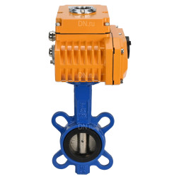 Затвор дисковый поворотный WBV1432N-2W-Fb-H Ду250 Ру16, корпус - чугун GGG50, диск - нержавеющая сталь 316L, уплотнение - NBR, с электроприводом QT-N-040EM-1-220VAC-У1