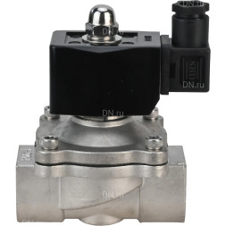 Клапан электромагнитный VS331-VT-NC-220VAC 3/8″ Ду10 Ру10, соленоидный двухходовой, корпус - нержавеющая сталь 304, уплотнение - Viton, резьбовой, нормально-закрытый, прямого действия, катушка - 220В