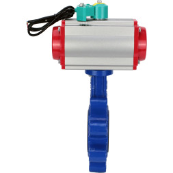 Затвор дисковый поворотный WBV1631E-2W-Fb-H Ду80 Ру16 LUG корпус - чугун QT450, диск - нержавеющая сталь 304, уплотнение - EPDM, с пневмоприводом PA-DA-083 и магнитным переключателем ALS200D