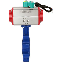 Затвор дисковый поворотный WBV1631E-2W-Fb-H Ду80 Ру16 LUG корпус - чугун QT450, диск - нержавеющая сталь 304, уплотнение - EPDM, с пневмоприводом PA-DA-083 и магнитным переключателем ALS200D