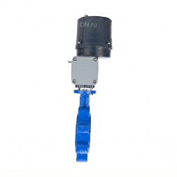 Затвор дисковый поворотный WBV1616E-2W-Fb-H Ду100 Ру16 LUG межфланцевый, корпус - чугун QT450, диск - чугун QT450, уплотнение - EPDM, с электроприводом четвертьоборотным QTSA-N-014EM-O0-220VAC с пружинным возвратом