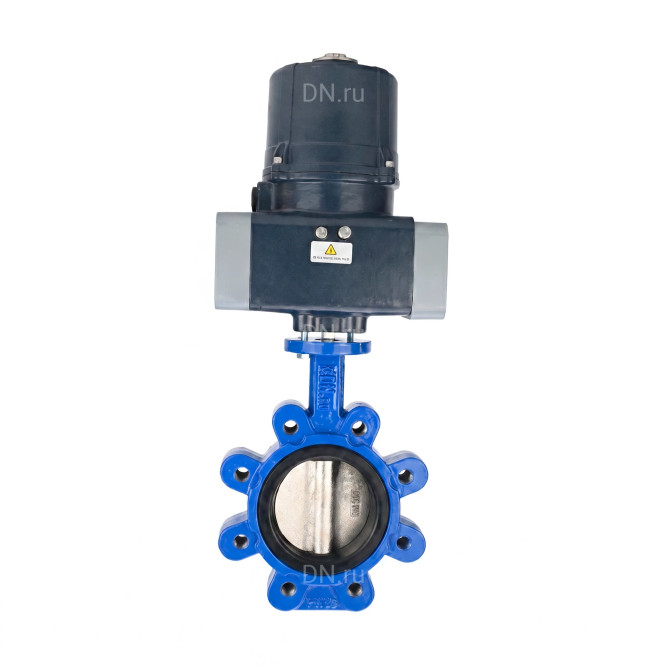 Затвор дисковый поворотный WBV1616E-2W-Fb-H Ду100 Ру16 LUG межфланцевый, корпус - чугун QT450, диск - чугун QT450, уплотнение - EPDM, с электроприводом четвертьоборотным QTSA-N-014EM-O0-220VAC с пружинным возвратом в Омске