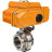 Затвор дисковый поворотный WBV3131S-2W-T-H Ду20 Ру10 резьбовой, корпус - пищевая нержавеющая сталь 304, уплотнение - Silicon, с электроприводом QT-N-005EM-A1-220VAC-У1 c датчиком обратной связи и входным управляющим сигналом 4-20мА HARK в Омске