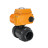 Кран шаровой BV4242E-FP-GRM-ISO Дн80 Ру10 полнопроходной, корпус - НПВХ, шар - НПВХ, уплотнение - EPDM, с электроприводом QT-N-005EM-O1-380VAC-У1 HARK в Омске