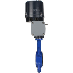 Затвор дисковый поворотный WBV1432N-2W-Fb-H Ду125 Ру16 межфланцевый, корпус - чугун GGG50, диск - нержавеющая сталь 316L, уплотнение - NBR, с электроприводом четвертьоборотным QTSA-N-014EM-O0-220VAC с пружинным возвратом