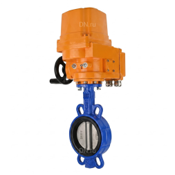 Затвор дисковый поворотный WBV1432N-2W-Fb-H Ду100 Ру16, корпус - чугун GGG50, диск - нержавеющая сталь 316L, уплотнение - NBR, с электроприводом QT-EX-010EM-O2-380VAC-У1