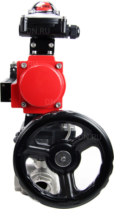 Кран шаровой BV3232P(4pc)-SP-3WL-T-ISO-H Ду10 Ру63 стандартнопроходной трехходовой L-тип, нерж. сталь SS316, внутренняя резьба, PTFE, пн.приводом PA-DA-065, пн.распределителем 4M310-08 DC24V, БКВ APL-210N и ручным дублером MON1-250-T26-ISO в Омске