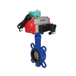 Затвор дисковый поворотный WBV1132N-2W-Fb-H Ду40 Ру16 корпус - чугун GG25, диск - нержавеющая сталь 316L, уплотнение - NBR, с пневмоприводом PA-SA-083, пневмораспределителем 4M310-08 AC220V и магнитным переключателем ALS200D