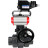 Кран шаровой BV4242E-FP-GRM-ISO Дн15 Ру10 полнопроходной, корпус - НПВХ, шар - НПВХ, уплотнение - EPDM, с пневмоприводом PA-DA-052, ручным дублером MON1-250-T26-ISO и пневмопозиционером YT-1000RSN с обратной связью в Омске