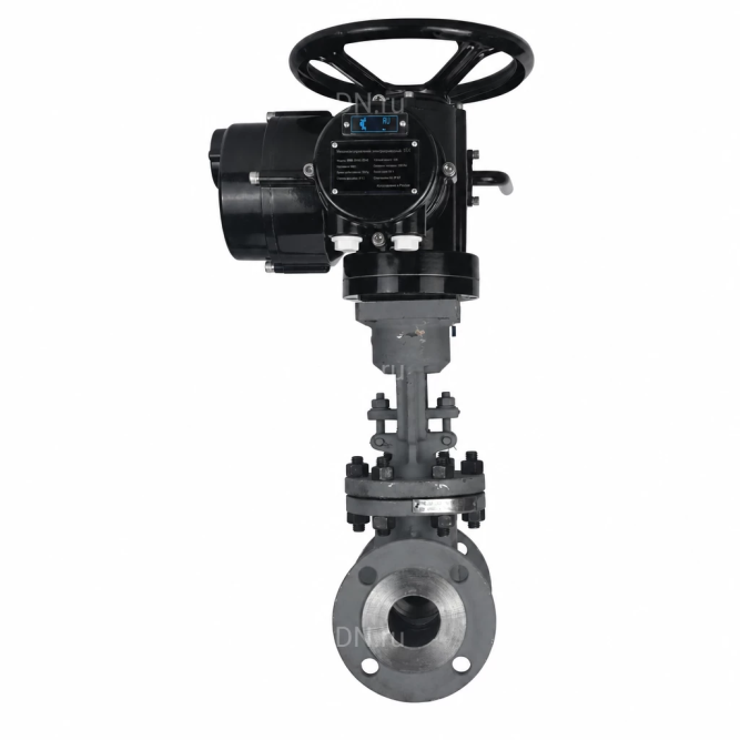 Задвижка клиновая 30с941нж GVWR2121M-2W-F-ОСТ Ду250 Ру16 GAIR фланцевая, корпус - сталь 25Л, материал клина - сталь 25Л, уплотнение - металл, с ОСТ-фланцем, с электроприводом MT-N-030M-O2-220VAC-У1 пятикулачковым в Омске