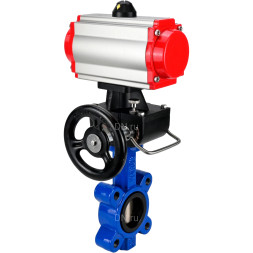 Затвор дисковый поворотный WBV1616E-2W-Fb-H Ду125 Ру16 LUG корпус - чугун QT450, диск - чугун QT450, уплотнение - EPDM, с пневмоприводом PA-DA-105, пневмораспределителем 4M310-08 DC24V и дублером MON3-700-T38-ISO
