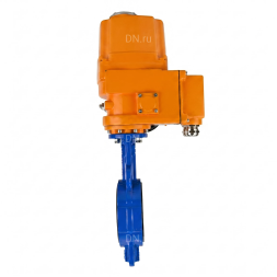 Затвор дисковый поворотный WBV1432N-2W-Fb-H Ду100 Ру16, корпус - чугун GGG50, диск - нержавеющая сталь 316L, уплотнение - NBR, с электроприводом QT-EX-010EM-O2-24VDC-У1